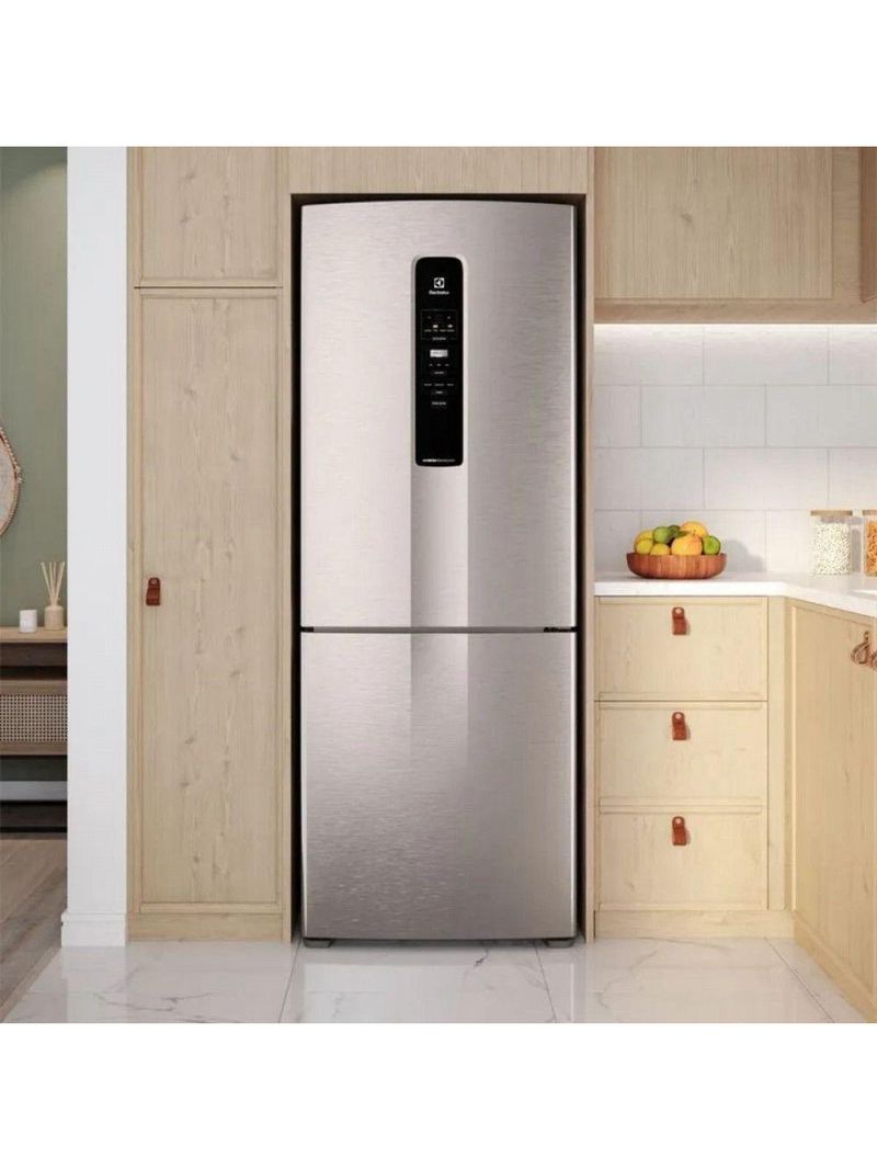 Geladeira Electrolux 490L Efficient Com Autosense Inverse Inox IB7S 127V