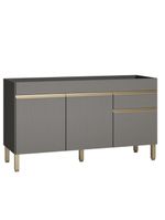 Balcão Gabinete de Pia 150 cm 3 Portas Sem Tampo Kits Paraná - Cor: Cinza/Gris