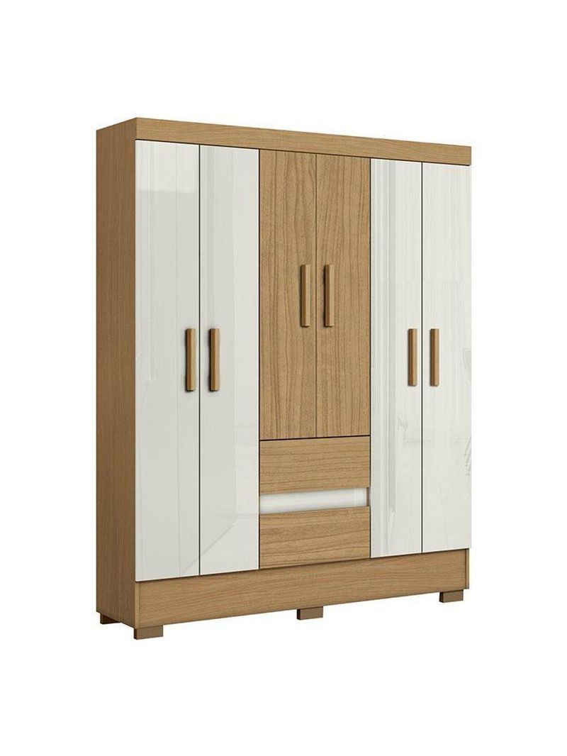 Guarda Roupa Casal Coimbra 2005138 E Armário Multiuso 2000191 Atacama Off White - Aramóveis