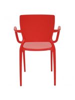 Cadeira Sofia Encosto Fechado com Braço Vermelha Tramontina