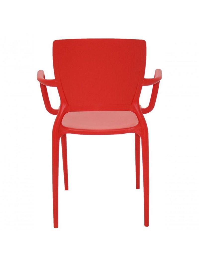 Cadeira Sofia Encosto Fechado com Braço Vermelha Tramontina