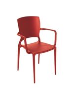 Cadeira Sofia Encosto Fechado com Braço Vermelha Tramontina