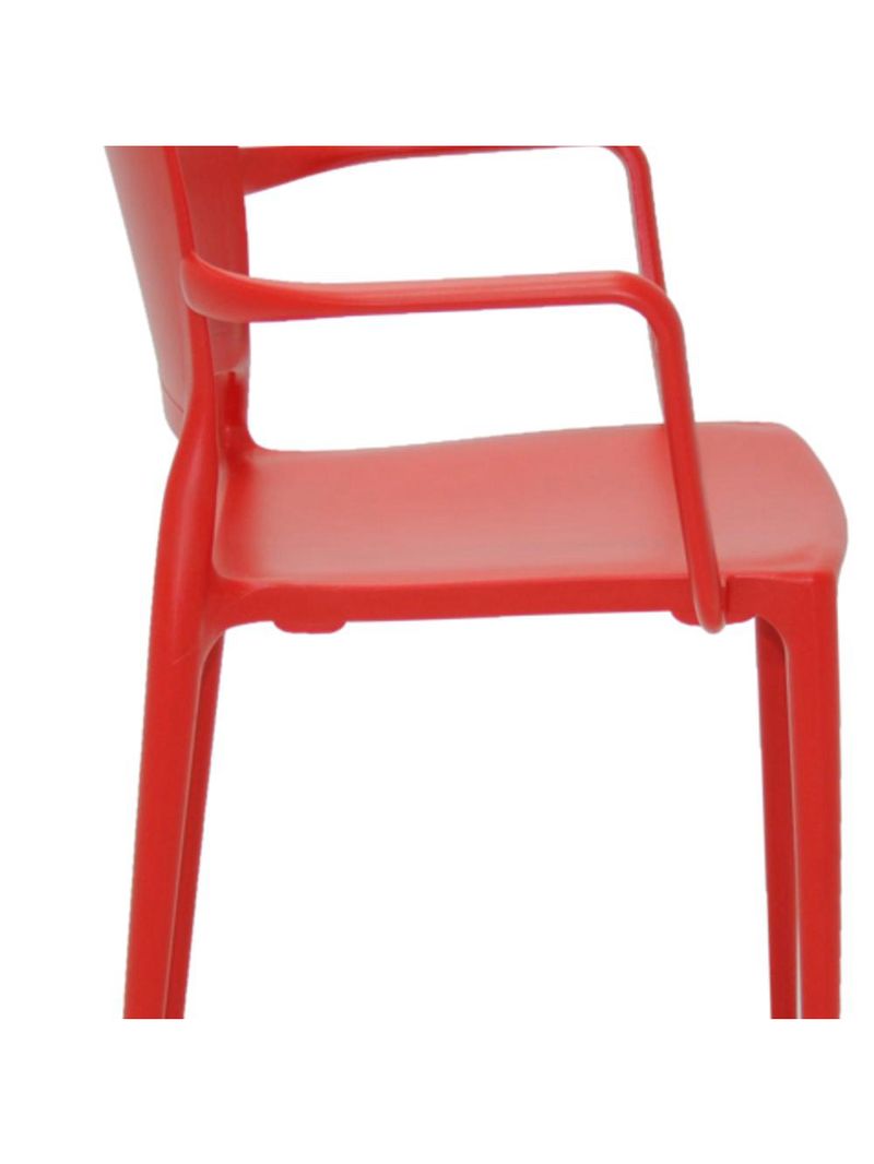 Cadeira Sofia Encosto Fechado com Braço Vermelha Tramontina