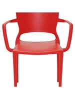 Cadeira Sofia Encosto Fechado com Braço Vermelha Tramontina