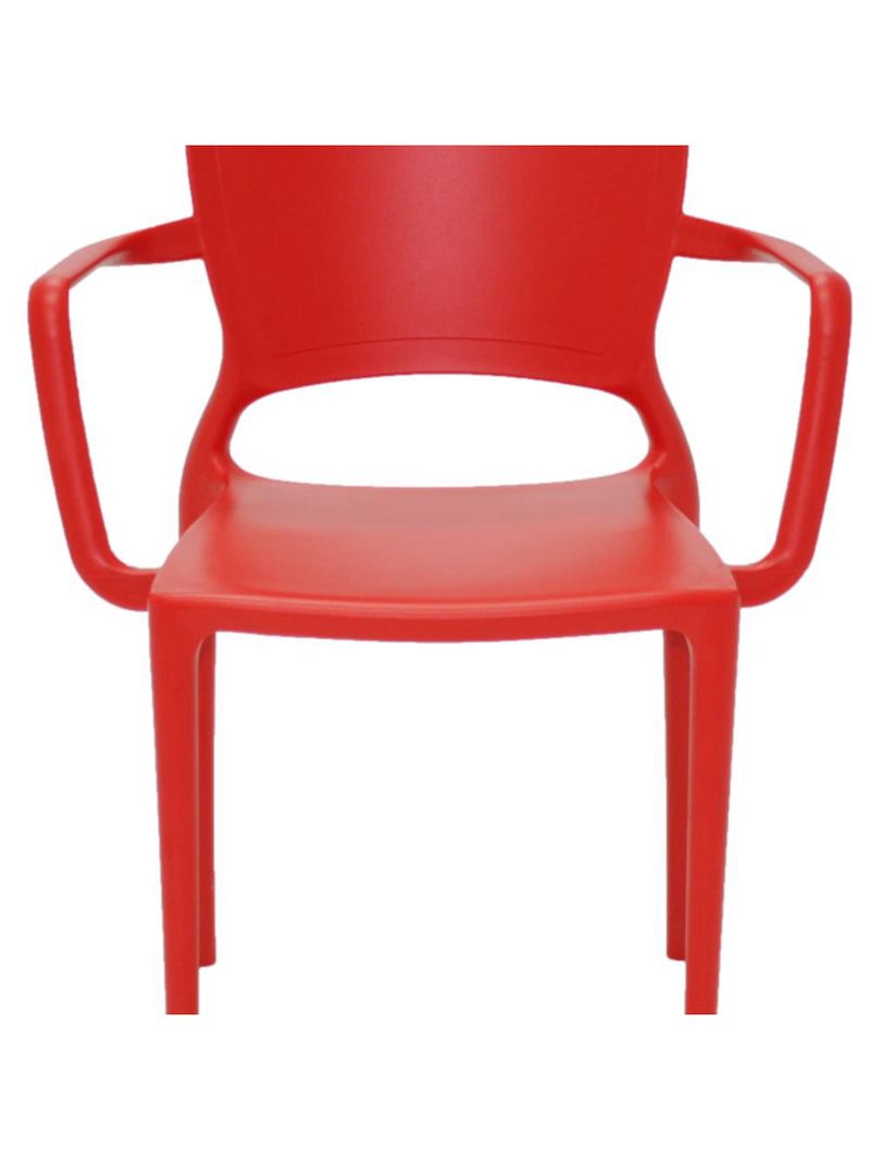 Cadeira Sofia Encosto Fechado com Braço Vermelha Tramontina