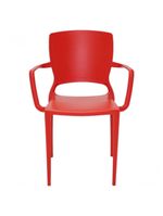 Cadeira Sofia Encosto Fechado com Braço Vermelha Tramontina