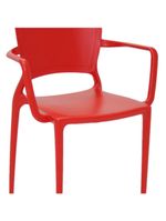 Cadeira Sofia Encosto Fechado com Braço Vermelha Tramontina