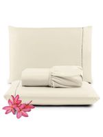 Jogo Cama Lençol Unique King 400 Fios Ponto Palito 3 Peças - Palha