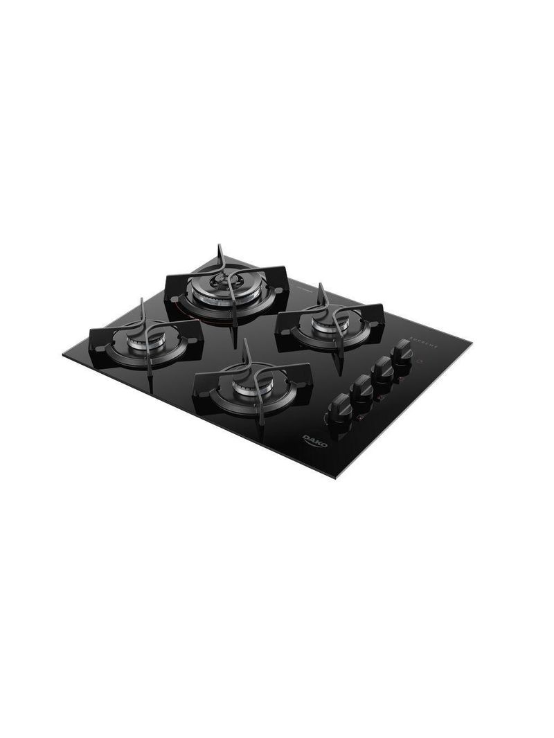Cooktop Dako Supreme 4 Bocas Tripla Chama Preto Bivolt