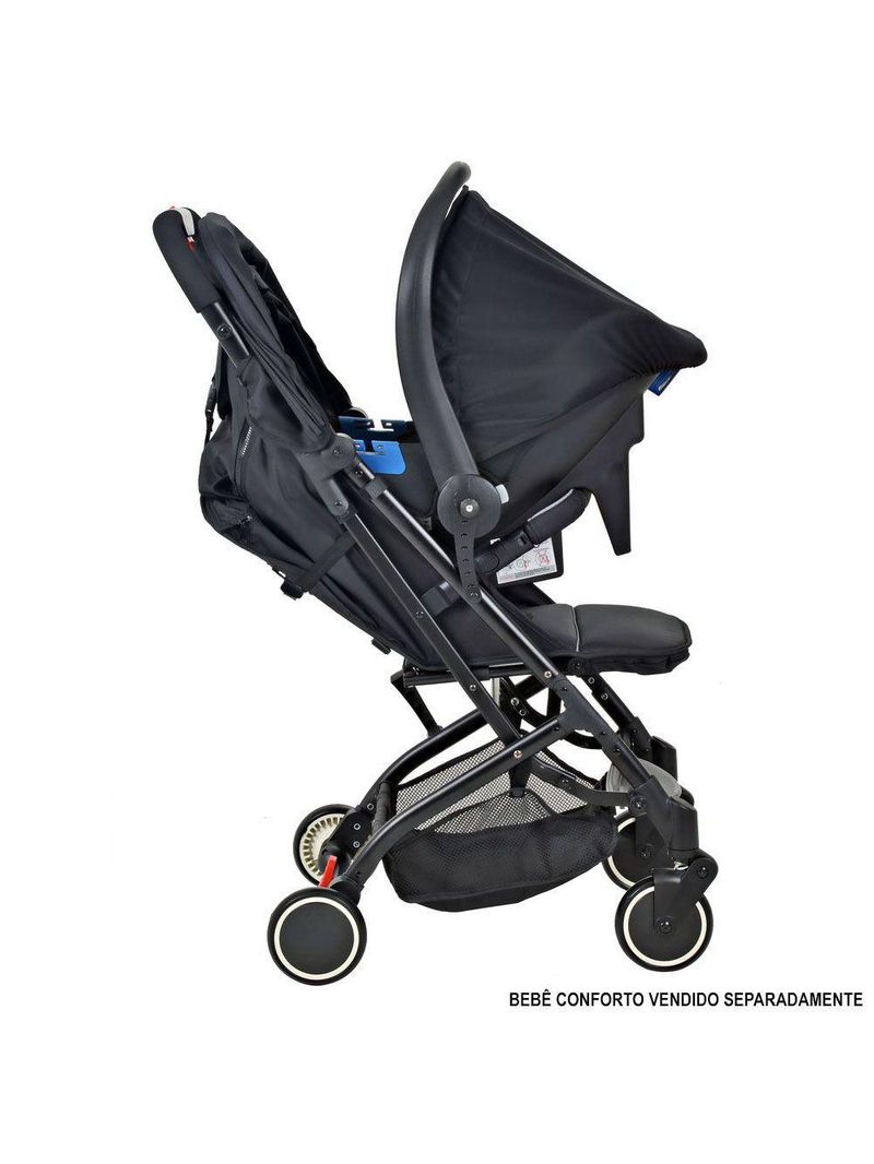 Carrinho de Bebê para Passeio Burigotto Zap 0 Meses até 15 kg Black Preto