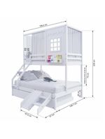 Treliche Casinha Reta Casal Escorregador Cortina Branco