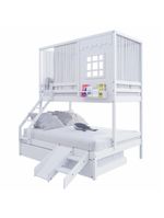 Treliche Casinha Reta Casal Escorregador Cortina Branco