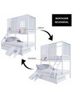 Treliche Casinha Reta Casal Escorregador Cortina Branco