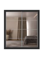 Guarda-roupas Casal Com Espelho 2 Portas De Correr 4 Gavetas Malibu Multimóveis Mp4273 Preto Preto