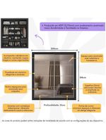 Guarda-roupas Casal Com Espelho 2 Portas De Correr 4 Gavetas Malibu Multimóveis Mp4273 Preto Preto