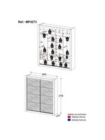 Guarda-roupas Casal Com Espelho 2 Portas De Correr 4 Gavetas Malibu Multimóveis Mp4273 Preto Preto