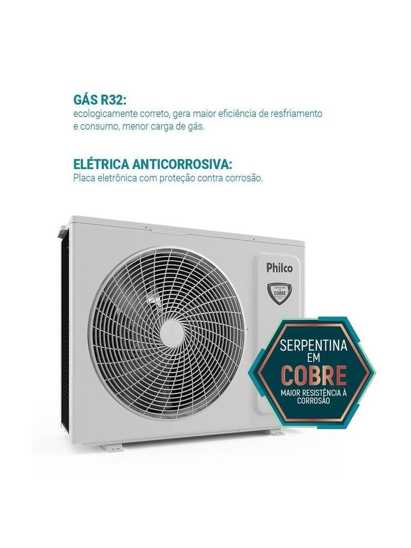 Ar Condicionado Split Philco Hi Wall Inverter 24000 Btu/h Frio Monofásico Branco PAC24FB 220V