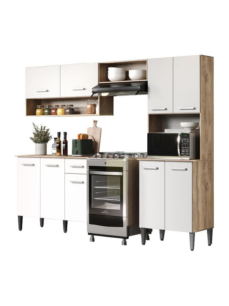 Armário Cozinha Compacta Arizona Essence Carraro - Carvalho-branco Carvalho-branco