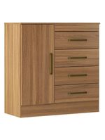 Cômoda Montevidéu e Guarda Roupa Casal Prático Amêndola Touch - Demóbile