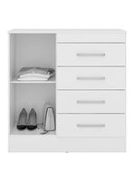 Cômoda Montevidéu e Guarda Roupa Casal Prático Amêndola Touch - Demóbile