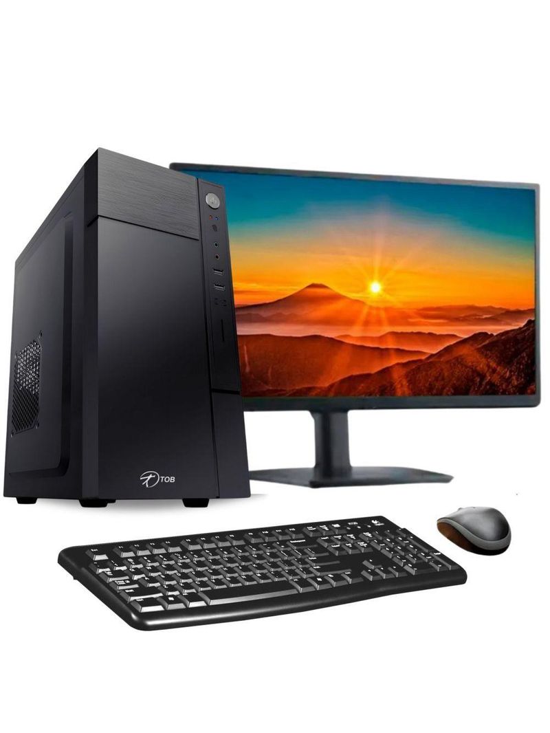 Computador Tob Intel Core I3 Ssd 240gb Memória 8gb Windows 10 Pro Trial Teclado E Mouse Monitor 19