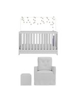 Berço 3x1 Com Poltrona De Amamentação E Puff Multimóveis Mp4082 Branco Branco