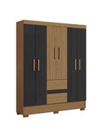 Guarda Roupa Casal Coimbra 2005138 E Armário Multiuso 2000191 Atacama Grafite - Aramóveis