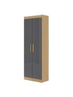 Guarda Roupa Casal Coimbra 2005138 E Armário Multiuso 2000191 Atacama Grafite - Aramóveis