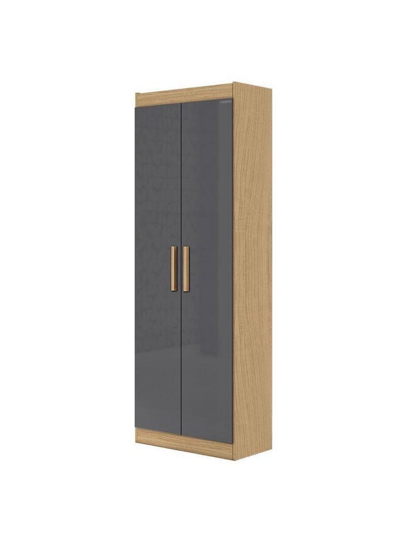 Guarda Roupa Casal Coimbra 2005138 E Armário Multiuso 2000191 Atacama Grafite - Aramóveis