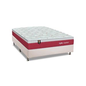 Cama Box Casal: Colchão Molas Ensacadas Orthoflex MasterPocket Agility Confort + Base CRC Courano White (138x188)