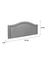 Cabeceira Queen Curva Luxo 160x60 Suede Cinza - Tachas Fumê