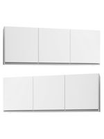 Kit 2 Armários Aéreos 150Cm 3 Portas Argélia Branco - Lumil