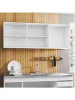 Kit 2 Armários Aéreos 150Cm 3 Portas Argélia Branco - Lumil