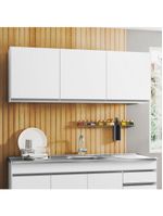 Kit 2 Armários Aéreos 150Cm 3 Portas Argélia Branco - Lumil