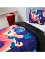 Kit Edredom Plush Fofinho Infantil Dupla Face Dream 2 Peças Solteiro - Astronauta