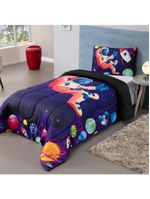 Kit Edredom Plush Fofinho Infantil Dupla Face Dream 2 Peças Solteiro - Astronauta