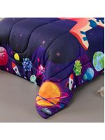 Kit Edredom Plush Fofinho Infantil Dupla Face Dream 2 Peças Solteiro - Astronauta