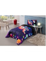 Kit Edredom Plush Fofinho Infantil Dupla Face Dream 2 Peças Solteiro - Astronauta