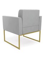 Kit 1 Sofá Namoradeira E 2 Poltronas Elisa  Base Metálica