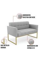 Kit 1 Sofá Namoradeira E 2 Poltronas Elisa  Base Metálica