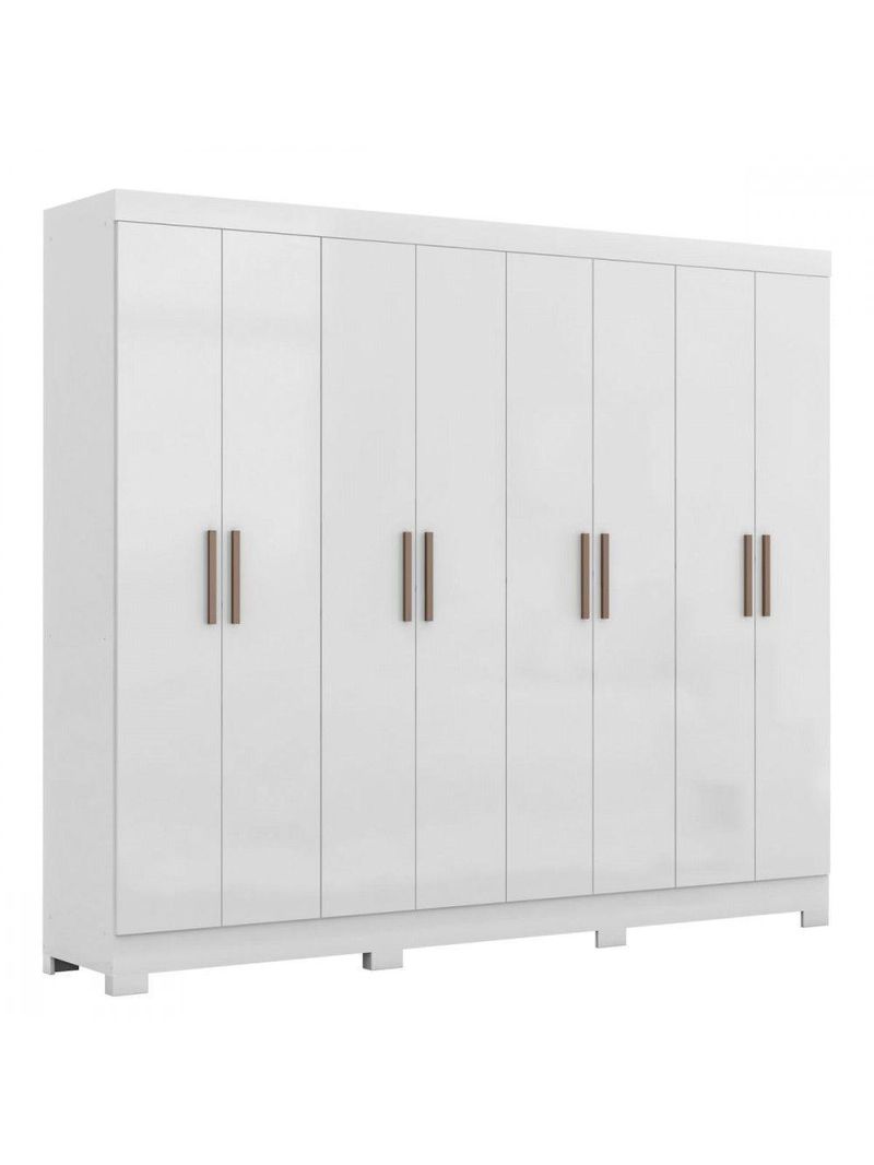 Guarda Roupa Casal Paris Com Pés 8 Portas Mdp  Maxel Branco