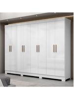 Guarda Roupa Casal Paris Com Pés 8 Portas Mdp  Maxel Branco