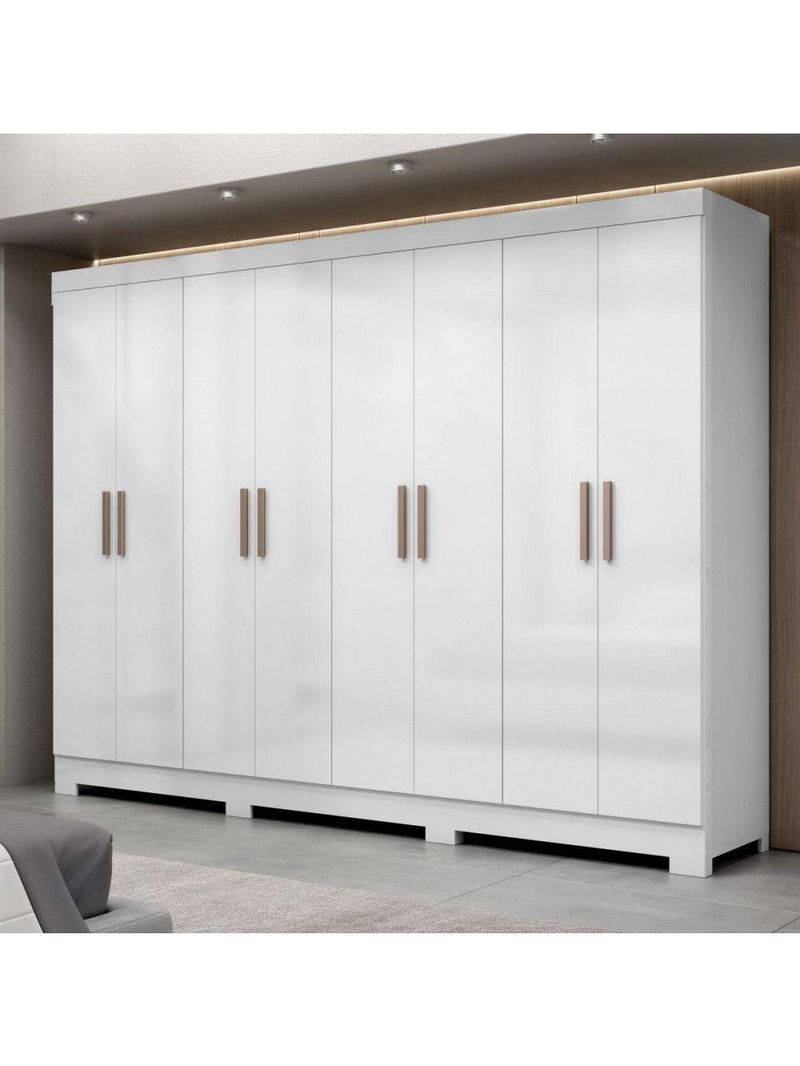 Guarda Roupa Casal Paris Com Pés 8 Portas Mdp  Maxel Branco