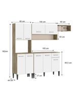 Armário Cozinha Compacta Arizona Smart Carraro - Carvalho/branco Carvalho/branco