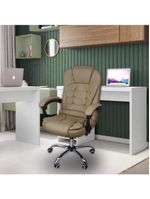 Kit 2 Cadeiras De Escritório Presidente Reclinável Bege