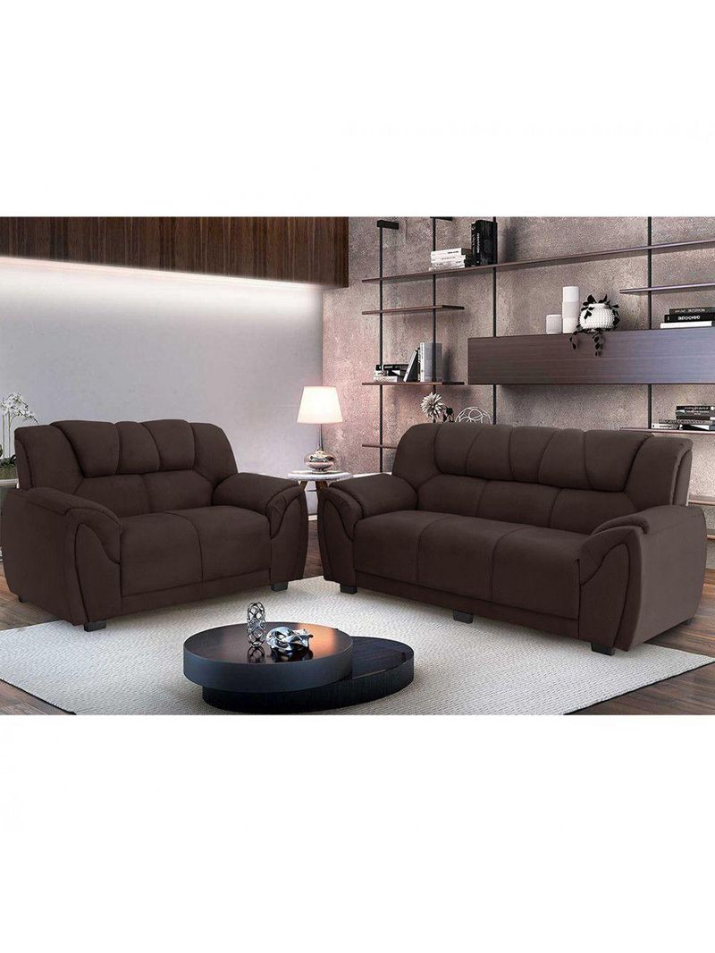 Sofa Parana Moscou 3 E 2 Lugares Marrom