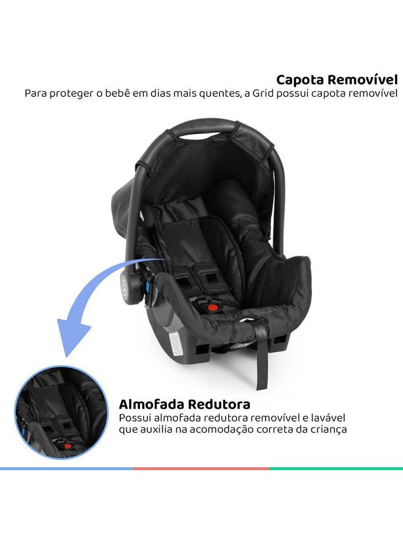 Bebê Conforto Galzerano Grid 8184 de 0 até 13kg - Preto