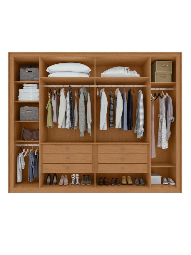 Guarda Roupa 6 Portas Easy Space Amêndoa Clean/Off White