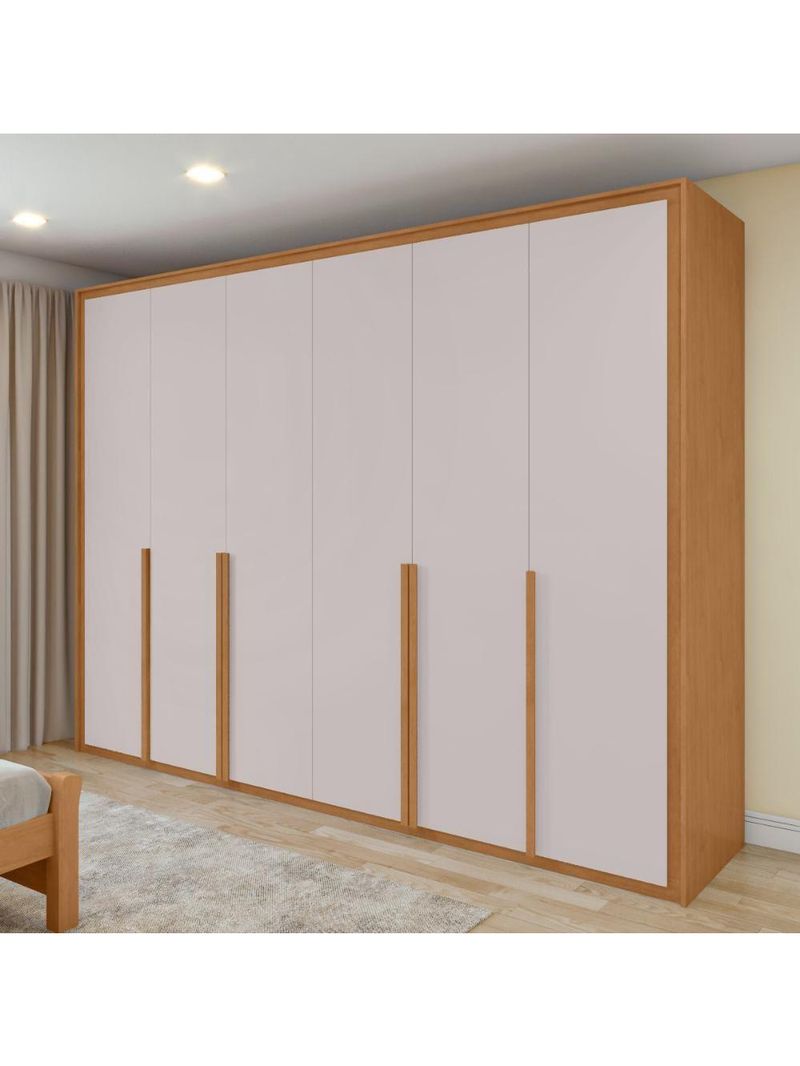Guarda Roupa 6 Portas Easy Space Amêndoa Clean/Off White
