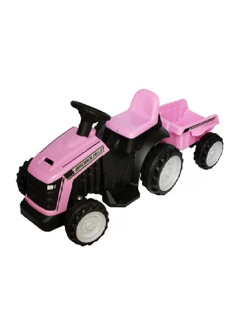 Trator Elétrico Bang Toys 6 Volts Com Caçamba Rosa